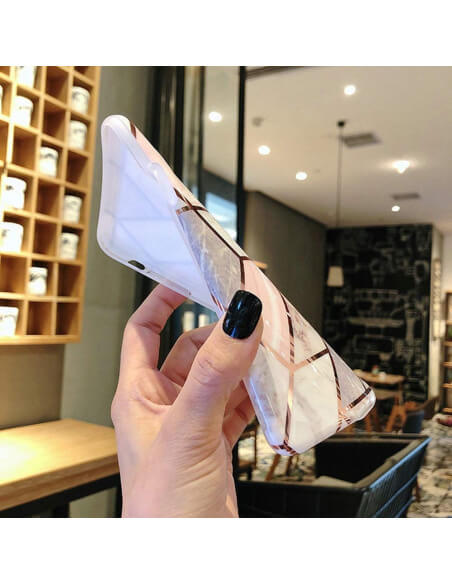 Силиконов Калъф за iPhone 11, Tech-Protect Marble Case, Розов (3)