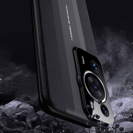 Кожен Калъф за Huawei P60 Pro, GKK Leather Design Case, Черен (3)