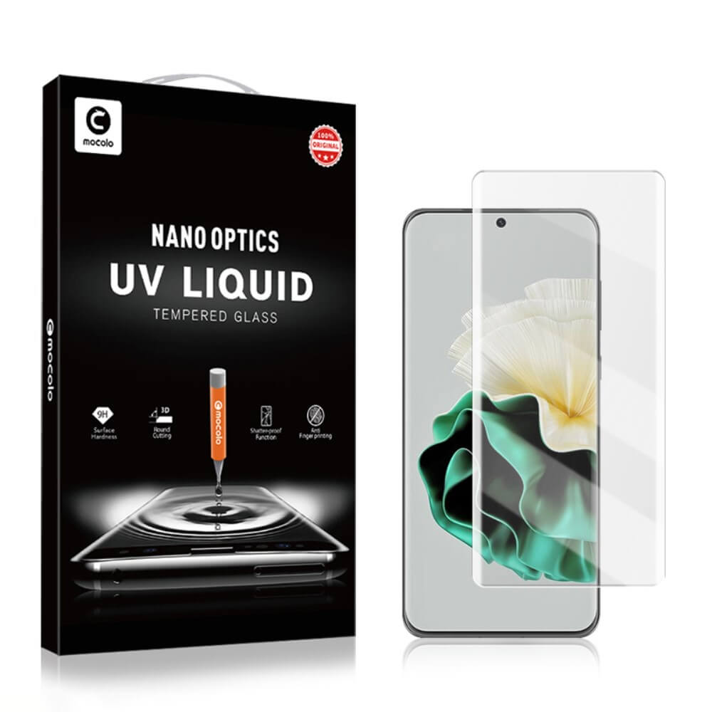 Стъклен Протектор с UV лепило за Huawei P60 Pro, Mocolo UV 3D Glass, Прозрачен (7)