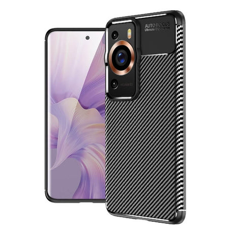 Силиконов Калъф за Huawei P60 Pro, New Carbon Case, Черен (2)