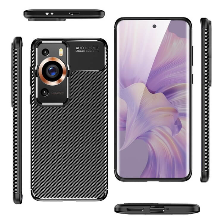 Силиконов Калъф за Huawei P60 Pro, New Carbon Case, Черен (4)