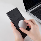 Magsafe калъф с Плъзгач за Камера за Samsung S23 Ultra, Nillkin CamShield Case, Черен (7)