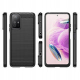 Противоударен Калъф за Xiaomi Redmi Note 12S, Tech-Protect Premium Carbon Case, Черен (2)