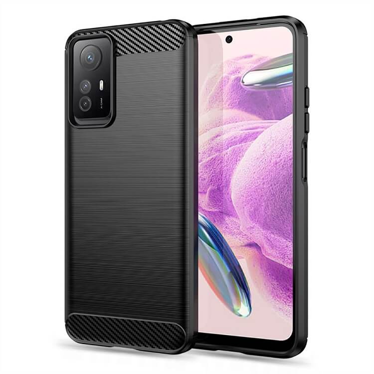 Противоударен Калъф за Xiaomi Redmi Note 12S, Tech-Protect Premium Carbon Case, Черен