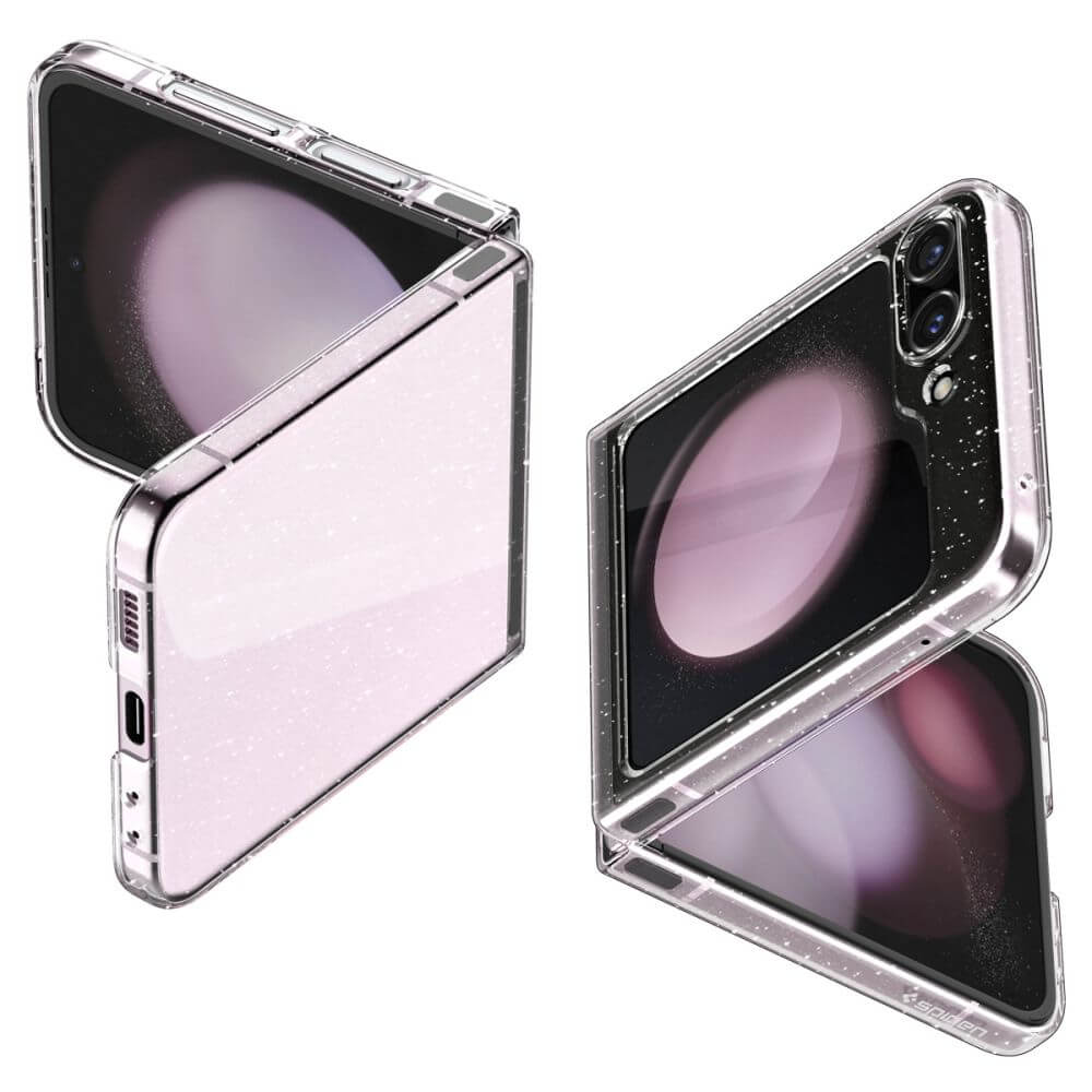 Блестящ Калъф за Samsung Z Flip 5, Spigen AirSkin Glitter Case, Прозрачен (2)