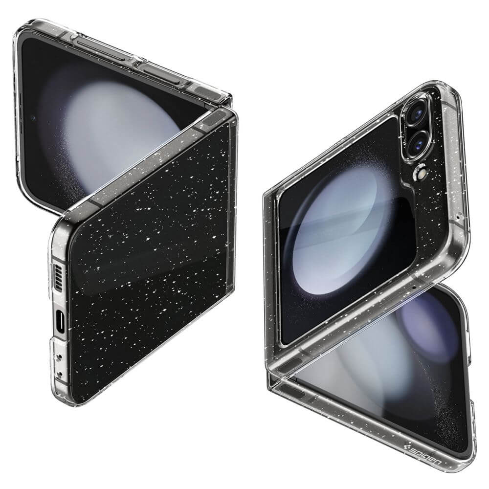Блестящ Калъф за Samsung Z Flip 5, Spigen AirSkin Glitter Case, Прозрачен (3)