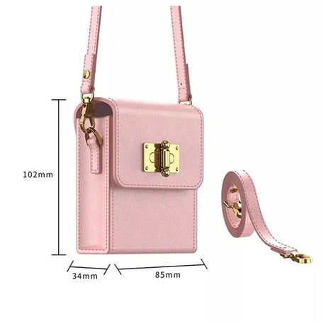 Кожен Калъф за Samsung Z Flip 5, GKK Shoulder Bag Case, Розов (6)