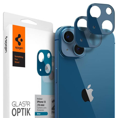 Протектор за Камерата на iPhone 13/ 13 Mini, Spigen EZ Fit Optik Pro Glass tR 2бр., Син