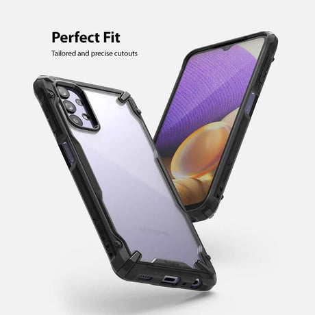 Противоударен Калъф за Samsung A32, Ringke Fusion X Camo Case, Черен (3)