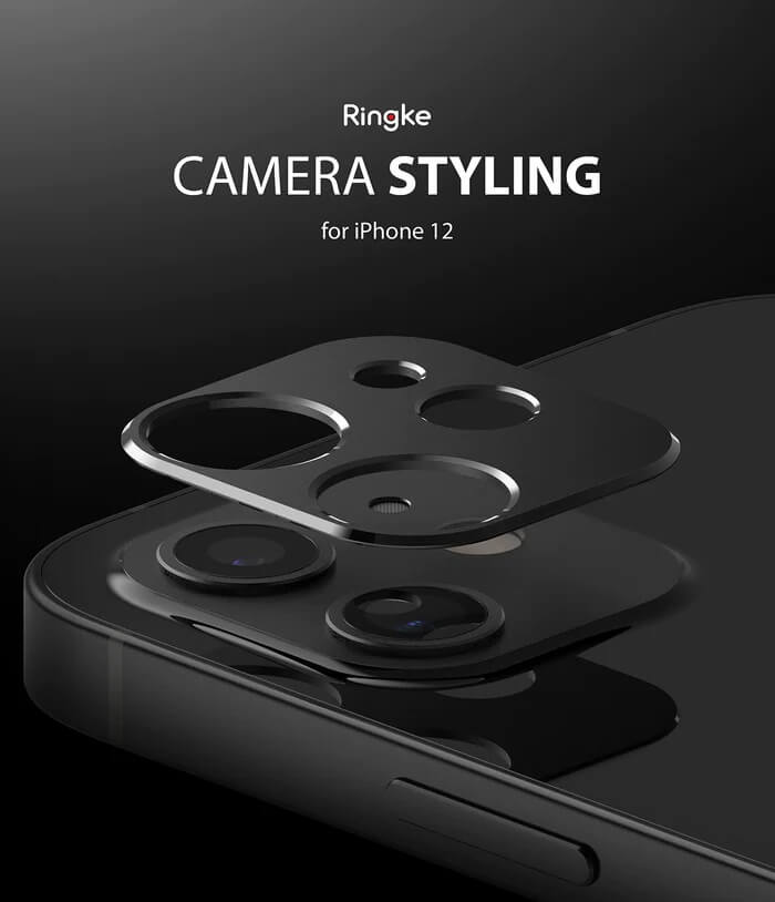 Протектор за Камерата на iPhone 12, Ringke Styling Cam Glass, Черен (2)