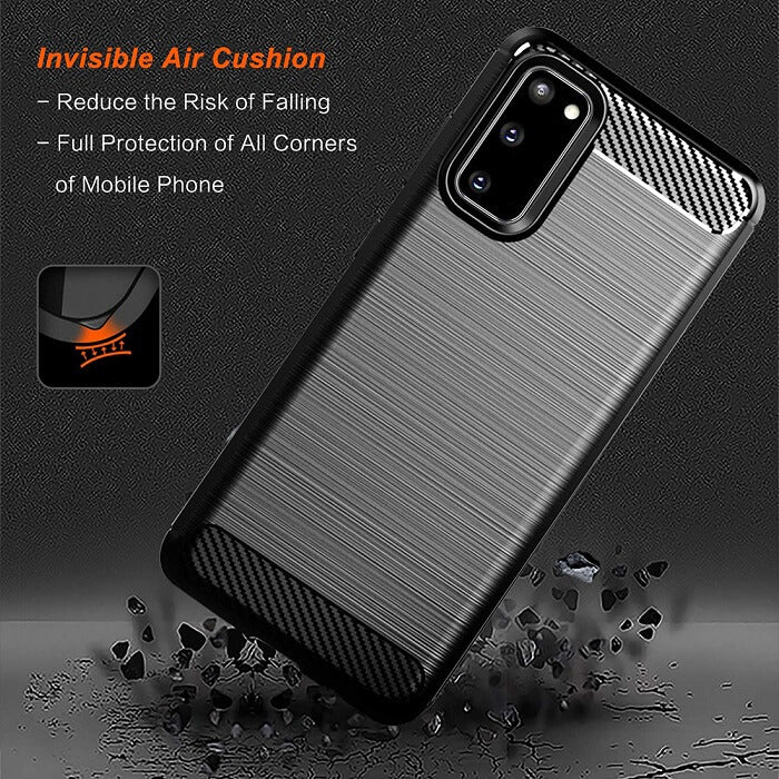 Противоударен Калъф за Samsung S20 FE, Premium Carbon Case, Черен (2)