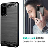 Противоударен Калъф за Samsung S20 FE, Premium Carbon Case, Черен (5)