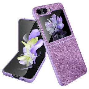 Калъф с Изящна Декорация за Samsung Z Flip 5, Bling Case, Лилав