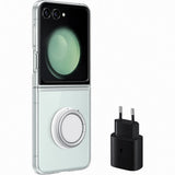 Оригинален Калъф със Зарядно за Samsung Z Flip 5, Starter Pack Case EF-XF73KKTEGWW, Прозрачен