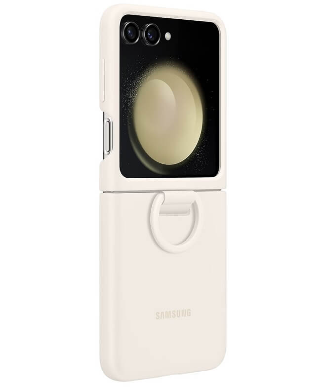 Оригинален Силиконов Калъф Samsung Z Flip 5, Silicone Ring Cover Case EF-PF731TUEGWW, Бежов