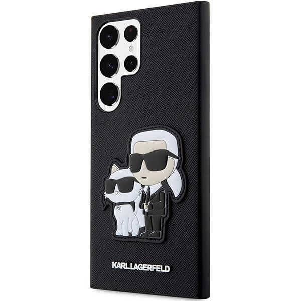 Луксозен Калъф за Samsung S23 Ultra, Karl Lagerfeld Saffiano Karl & Choupette Case, Черен (2)