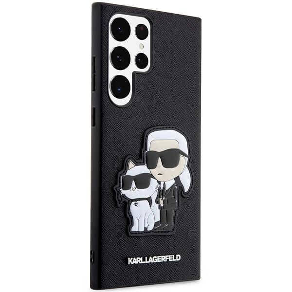 Луксозен Калъф за Samsung S23 Ultra, Karl Lagerfeld Saffiano Karl & Choupette Case, Черен (4)