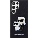 Луксозен Калъф за Samsung S23 Ultra, Karl Lagerfeld Saffiano Karl & Choupette Case, Черен (3)