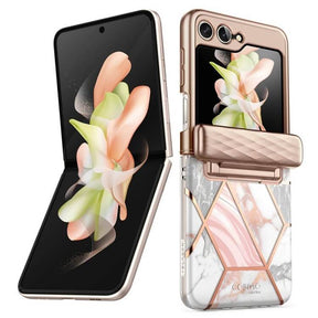 Дамски Калъф с Предпазител за Samsung Z Flip 5, Supcase Iblsn Cosmo Marble, Розов