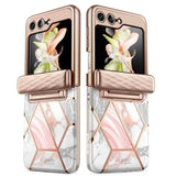 Дамски Калъф с Предпазител за Samsung Z Flip 5, Supcase Iblsn Cosmo Marble, Розов (2)