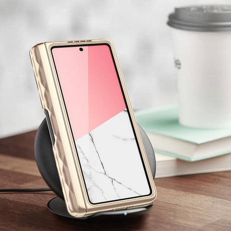 Дамски Калъф за Samsung Z Fold 5, Supcase Iblsn Cosmo Marble, Розов (6)