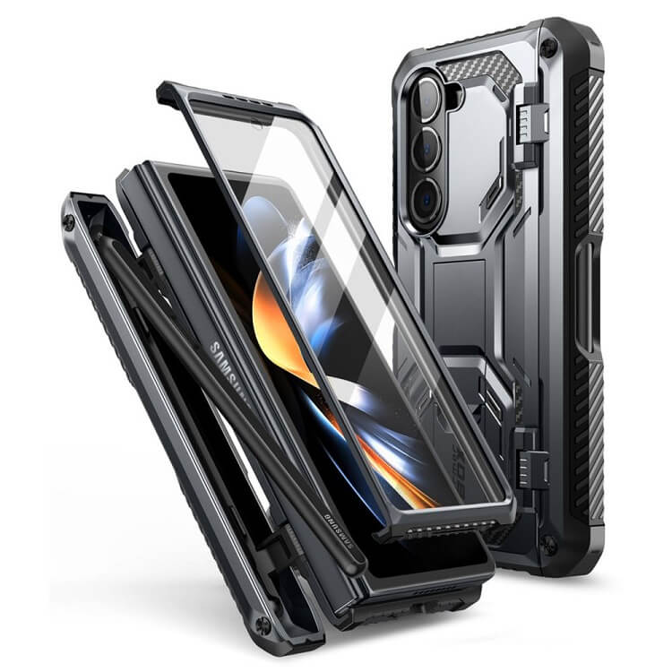 Противоударен Калъф за Samsung Z Fold 5, Supcase Iblsn ArmorBox Pen, Черен (2)