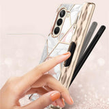 Дамски Калъф за Samsung Z Fold 5, Supcase Iblsn Cosmo Marble, Розов (5)