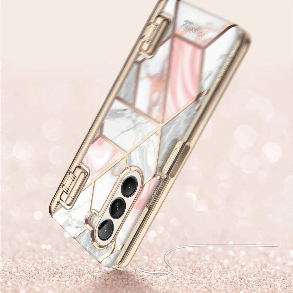 Дамски Калъф за Samsung Z Fold 5, Supcase Iblsn Cosmo Marble, Розов (4)