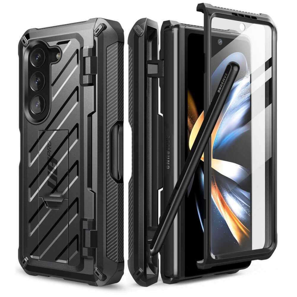 Противоударен Калъф за Samsung Z Fold 5, Supcase Unicorn Beetle Pro Pen, Черен