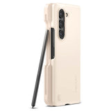 Калъф с S Pen Поставка за Samsung Z Fold 5, Spigen Thin Fit Pen Case, Бежов (4)