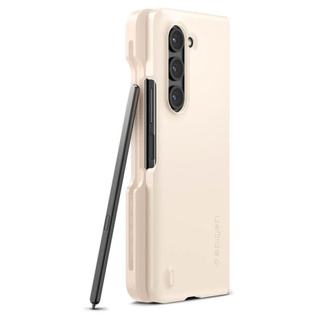Калъф с S Pen Поставка за Samsung Z Fold 5, Spigen Thin Fit Pen Case, Бежов (4)