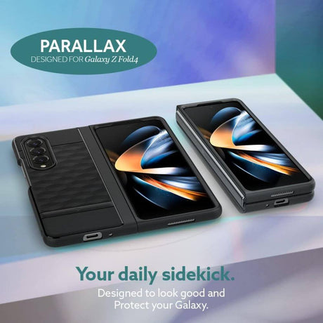 Противоударен Калъф за Samsung Z Fold 5, Spigen Caseology Parallax, Черен (6)