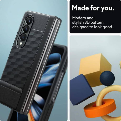 Противоударен Калъф за Samsung Z Fold 5, Spigen Caseology Parallax, Черен (5)