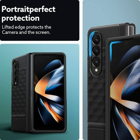 Противоударен Калъф за Samsung Z Fold 5, Spigen Caseology Parallax, Черен (7)