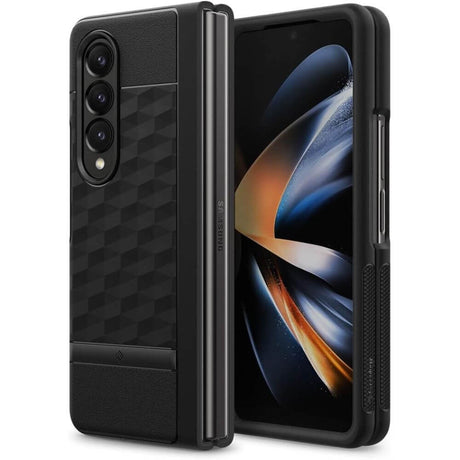 Противоударен Калъф за Samsung Z Fold 5, Spigen Caseology Parallax, Черен