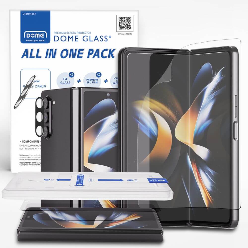 Комплект Протектори за Samsung Z Fold 5, Whitestone Dome All-in-1 Glass, Прозрачен