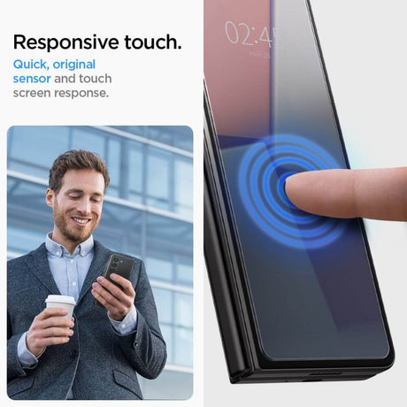 Протектор за Външния Дисплей на Samsung Z Fold 5, Spigen EZ Fit Glass 2бр., Прозрачен (8)