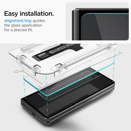 Протектор за Външния Дисплей на Samsung Z Fold 5, Spigen EZ Fit Glass 2бр., Прозрачен (7)