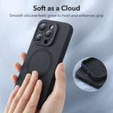 Magsafe Силиконов Калъф за iPhone 15 Pro, ESR Cloud Magnetic Case, Черен (7)