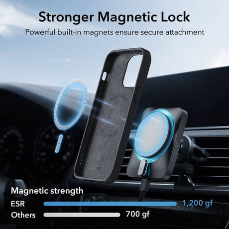 Magsafe Силиконов Калъф за iPhone 15 Plus, ESR Cloud Magnetic Case, Черен (4)