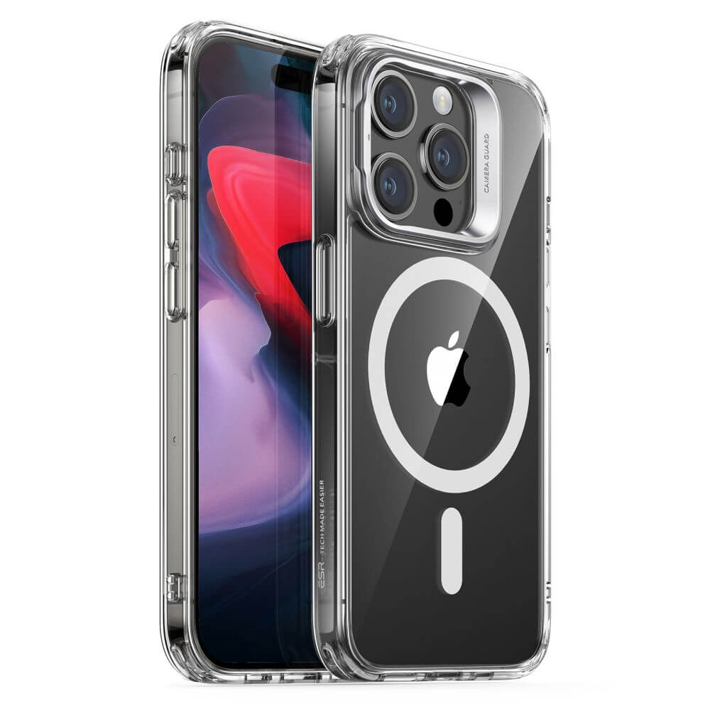 Magsafe Калъф за iPhone 15 Pro, ESR Classic Hybrid Kickstand Magnetic Case, Прозрачен (2)