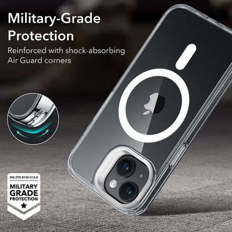 Magsafe Калъф за iPhone 15 Plus, ESR Classic Hybrid Kickstand Magnetic Case, Прозрачен (6)