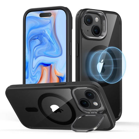 Magsafe Калъф за iPhone 15 Plus, ESR Classic Hybrid Kickstand Magnetic Case, Черен
