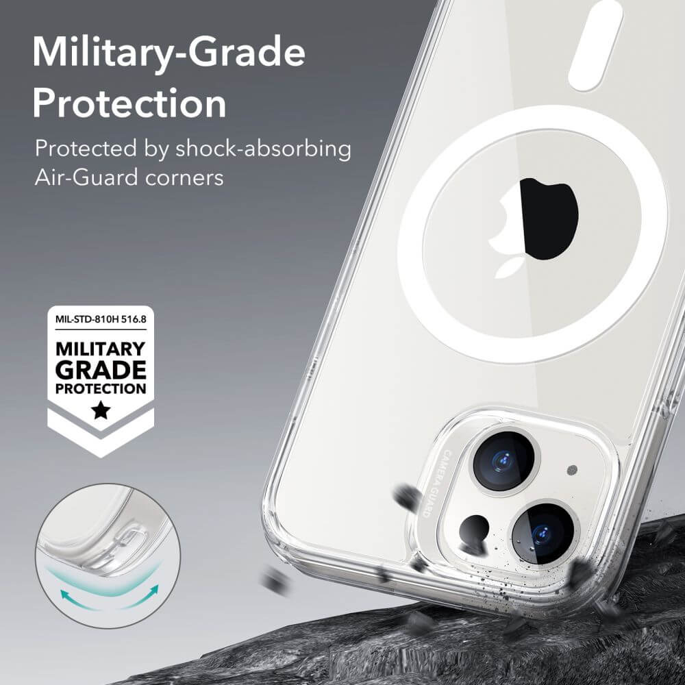 Magsafe Калъф за iPhone 15, ESR Classic Hybrid Magnetic Case, Прозрачен (4)