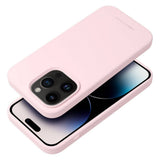 Силиконов Калъф за iPhone 15, Roar Cloud-Skin Case, Розов (4)