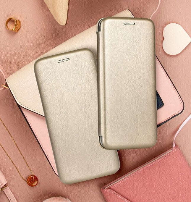 Кожен Калъф за iPhone 15 Pro, Forcell Elegance Book Case, Златист (3)