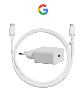 Оригинално Зарядно Google 18W 220v с USB-C Кабел GA00193, Бял