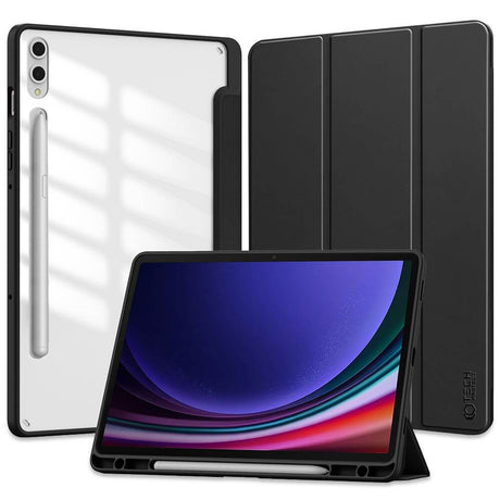 Калъф за Samsung Tab S10 Plus/ S9 Plus 12.4", Tech-Protect Trifold Slim Hybrid Case, Черен