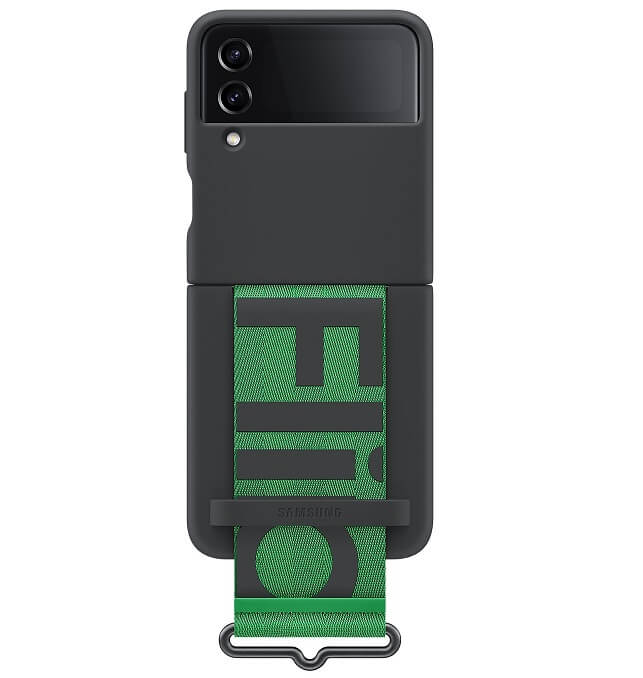 Оригинален Силиконов Калъф за Samsung Z Flip 4, Silicone Cover Strap Case EF-GF721TBEGWW, Черен