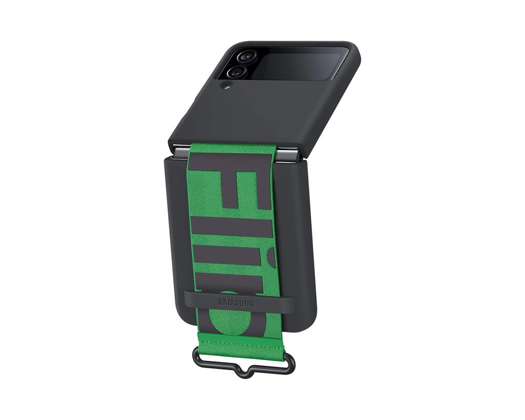 Оригинален Силиконов Калъф за Samsung Z Flip 4, Silicone Cover Strap Case EF-GF721TBEGWW, Черен (4)